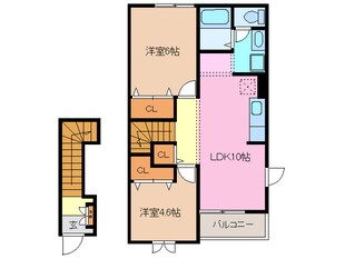 高茶屋駅 徒歩19分 2階の物件間取画像